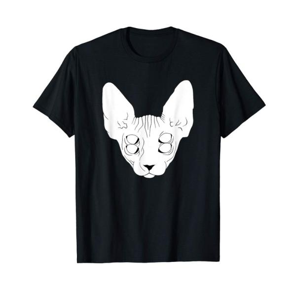 四つ目を持つスフィンクス猫| 不気味なサイケデリックスフィンクス子猫 Tシャツ