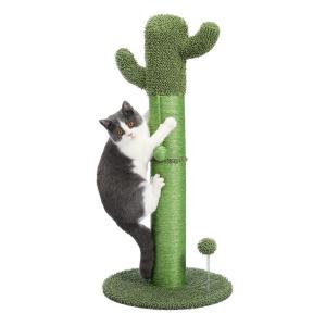 PAWZ Road 爪とぎポール サボテン 小型キャットタワー 猫タワー ねこのおもちゃ省スペース 運動不足解消 遊び場 麻紐 グリーン｜otc-store