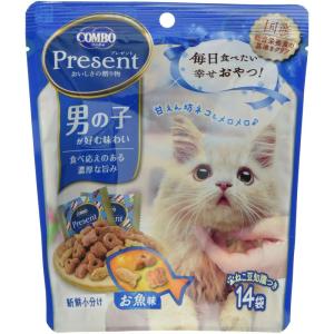 コンボ 猫用おやつ プレゼント キャット おやつ 男の子 かりかりドライ 国産 小分包装 お魚味 ブルー 42g×3個(まとめ買い)｜otc-store