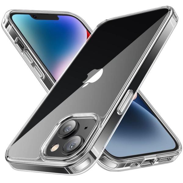 NIMASO ケース iPhone 14 / iPhone13 用 クリア PC背面 カバー 衝撃吸...