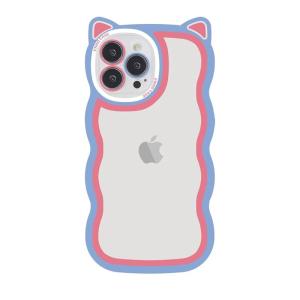iphone11 ケース 可愛い 猫耳 透明 二色スプライシング 韓国 スマホケース スマホカバー あいふぉん11 ケース iphone ケ｜otc-store
