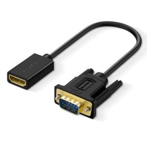 SHULIANCABLE HDMI to VGA アダプタ, HDMI メス to VGA オス単方向伝送 HD 1080P For TV｜otc-store