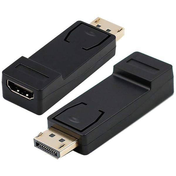 2セットDisplayPort to HDMI 変換コネクタ 持ち運び便利 DisplayPort-...