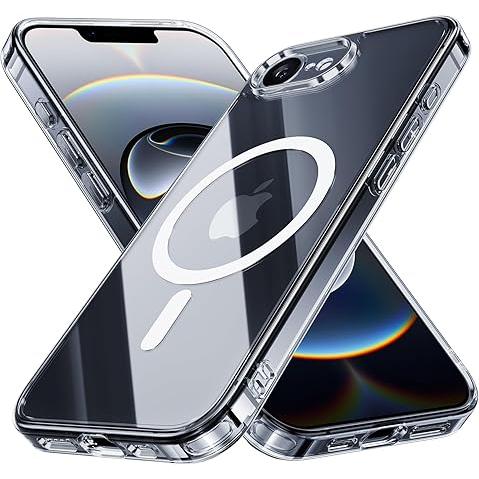 NIMASO iPhone 16e 用 ケース MagSafe対応 クリア 背面 強化ガラス 9H硬...
