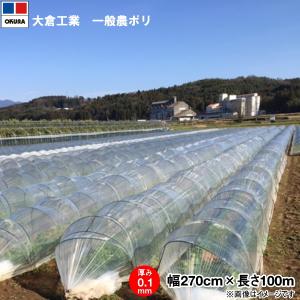 オークラ　一般農ポリ　厚み0.1mm×幅270cm×長さ100m｜otentosun