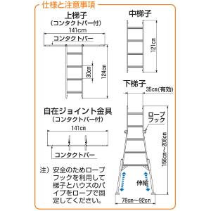 HARAX ハラックス ハウス用昇降梯子 ハウ...の詳細画像3