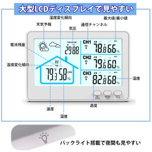 デジタル温湿度計 ワイヤレス温湿度計 屋内 屋...の詳細画像3