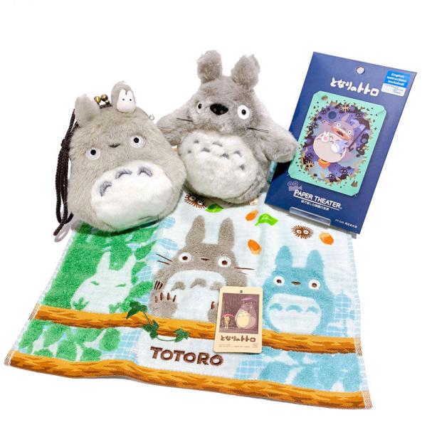 ジブリ人気商品セットA【となりのトトロ入門セット：ぬいぐるみ、がま口ポーチ、ペーパーシアター、ウォッ...