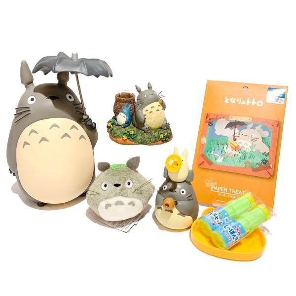 ジブリ人気商品セットB【夏のトトロセット：貯金箱、一輪挿し、シャボン玉、ペーパーシアター、振動マスコ...