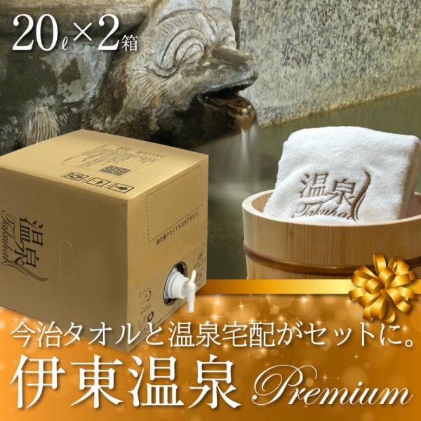 【温泉宅配プレミアム】【伊豆 伊東温泉 ケイズハウス伊東温泉20L×2 最高級今治タオル1枚付】泉質...