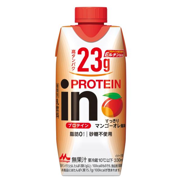 森永乳業 inPROTEIN マンゴー風味 インプロテイン 330ml ×12本 クール便 チルド ...