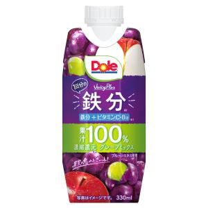 雪印メグミルク Dole JuicyPlus 1日分の鉄分 330ml 紙パック 24本 (12