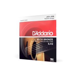 アコースティックギター弦 ダダリオ D'Addario EJ12 Medium 13-56 80/20 BRONZE 正規品