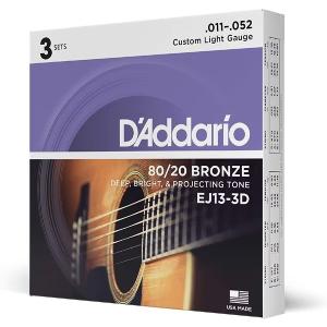 【アコースティックギター弦 3セット】 ダダリオ D&apos;Addario EJ13-3D Custom ...