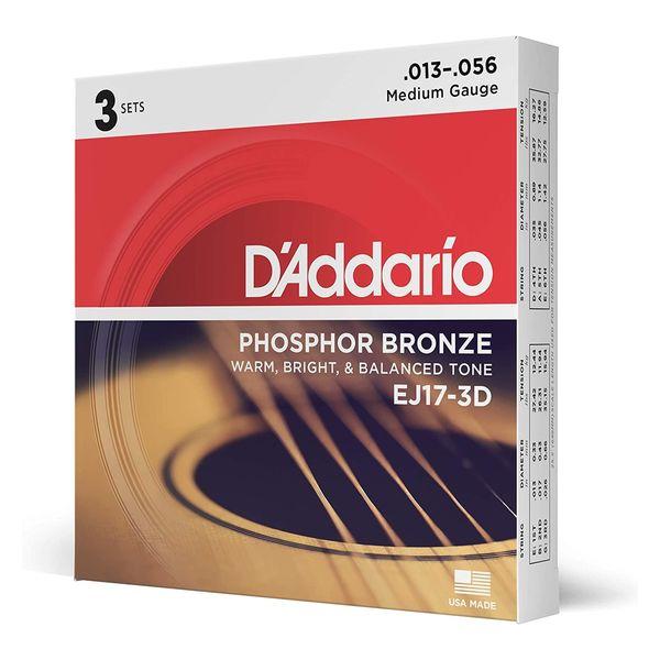 【アコースティックギター弦 3セット】 ダダリオ D&apos;Addario EJ17-3D Medium ...