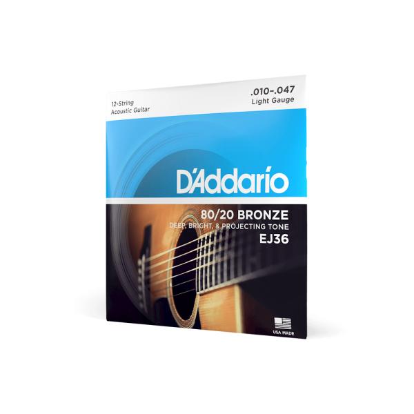 【アコースティックギター弦】 ダダリオ D&apos;Addario EJ36 12-String / Lig...