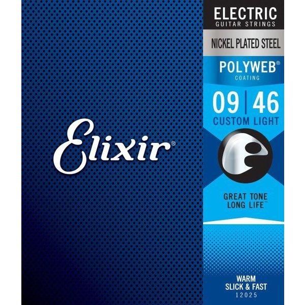 Elixir エリクサー エレキギター弦 12025 POLYWEB Custom Light 09...