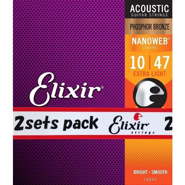 【お買い得 ２個セット】Elixir エリクサー アコースティックギター弦 16002 PHOSPH...