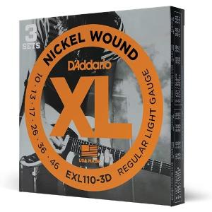 【エレキギター弦 3セット】 ダダリオ D'Addario EXL110-3D Regular Light 10-46 XL NICKEL 3セットパック お買い得 正規品｜otogibanashi-fuji