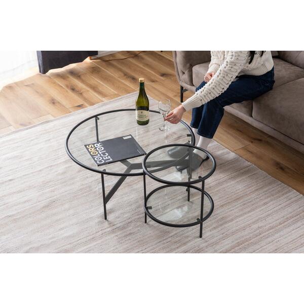 ラウンドガラステーブルLL テーブル ガラステーブル ラウンドテーブル ガラス ローテーブル センタ...