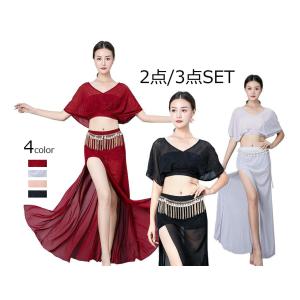 ベリーダンス衣装 ２点上下セット チェーンベルト