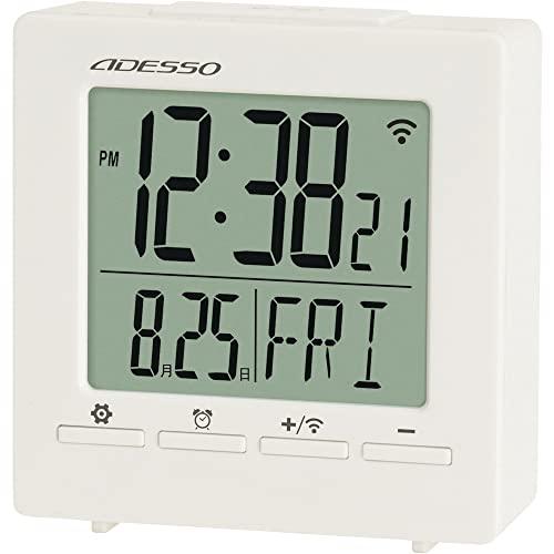 ADESSO(アデッソ) 目覚まし時計 電波 デジタル コンパクト目覚まし バックライト スヌーズ機...