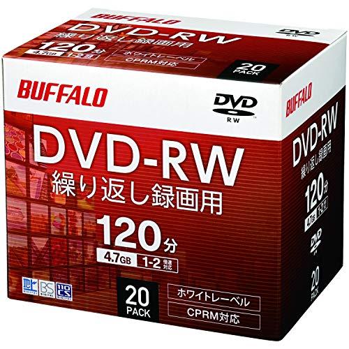 バッファロー DVD-RW くり返し録画用 4.7GB 20枚 ケース CPRM 片面 1-2倍速 ...