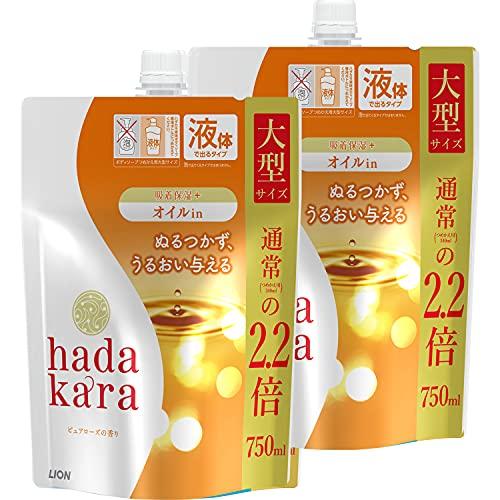 ハダカラ(hadakara) ボディソープ 液体 ピュアローズの香り 詰め替え大型 750ml×2個...