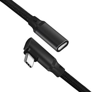 USB type C 延長ケーブル 1 m LpoieJun.1 L字型 USB 3.1 Gen2(10Gbps) usb-c タイプc 延長コ｜otogizakka