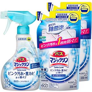 【まとめ買い】バスマジックリン SUPERCLEAN 香りが残らないタイプ つめかえ用 本体×1個+替×2個｜otogizakka