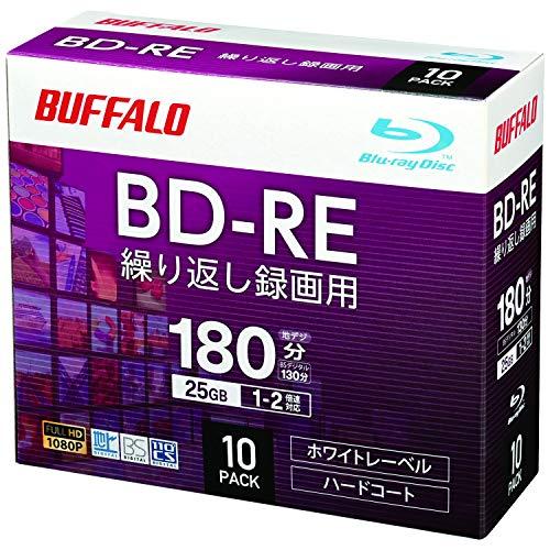 バッファロー ブルーレイディスク BD-RE くり返し録画用 25GB 10枚 スリムケース 片面1...