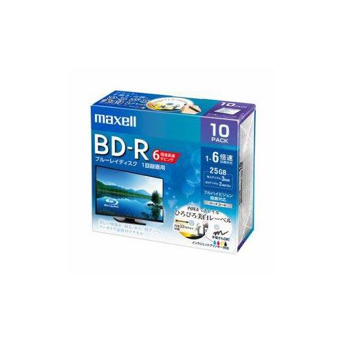 maxell 録画用 BD-R 標準130分 6倍速 ワイドプリンタブルホワイト 10枚パック BR...