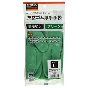 TRUSCO(トラスコ) 天然ゴム厚手手袋 裏毛なし Lサイズ グリーン TNGG45-L｜otogizakka