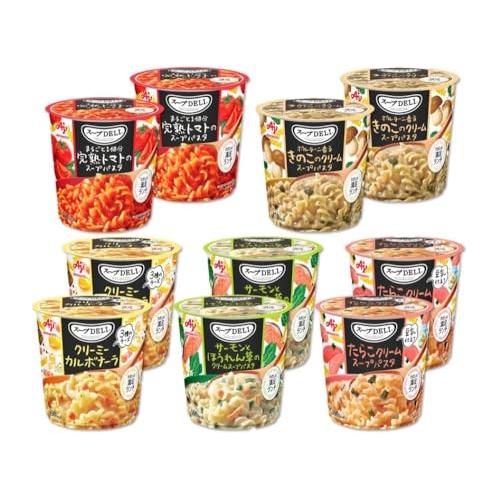Ajinomoto 味の素 スープDELI 5種のバラエティ 10食セット トマト/きのこ/ほうれん...