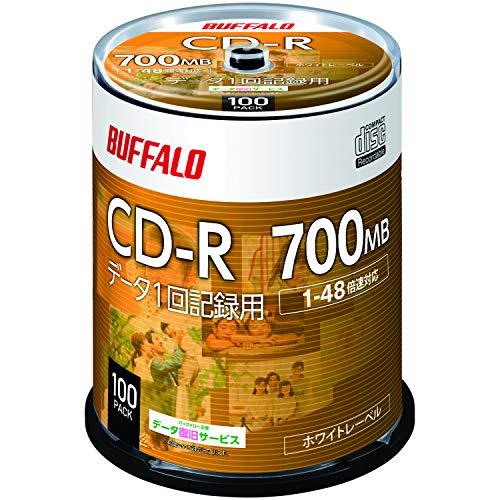 バッファロー データ用 CD-R 1回記録用 700MB 100枚 スピンドル 1-48倍速 ホワイ...