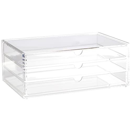 無印良品 重なるアクリルケース・横型3段 約幅25.5×奥行17×高さ10cm 15915507