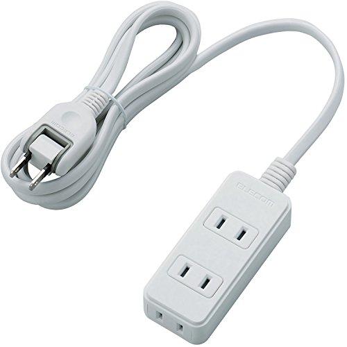 エレコム 電源タップ 雷ガード スウィングプラグ 3個口 2m ホワイト T-KS02-2320WH