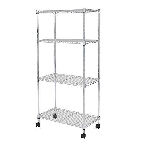 ドウシシャ ルミナス互換 システムワイヤーシェルフ 幅60 4段 スリムスチールラック 収納棚 幅6...