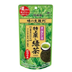 伊藤園 味の太鼓判 特上蒸し緑茶 (一番茶100%) 100g 1000 茶葉｜otogizakka