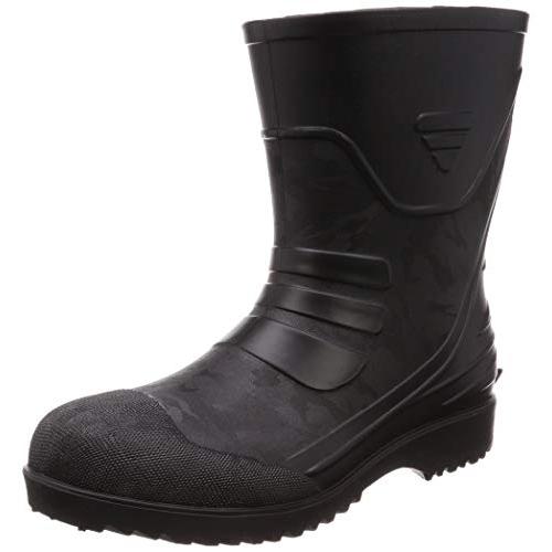 [キタ] 安全靴 作業靴 メガセーフティ PVC製ショート丈 カモフラデザイン KR-7460 ブラ...