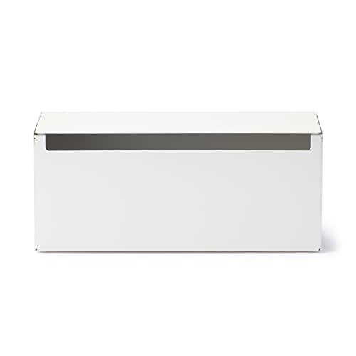 無印良品 スチールタップ収納箱 フラップ式 ホワイトグレー 幅32×奥行10×高さ14cm 4459...