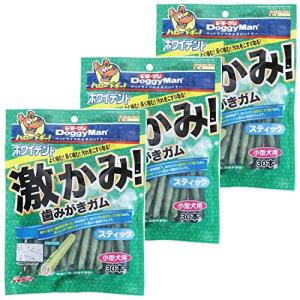 ドギーマン 犬用おやつ 激かみ! 歯みがきガム スティック ビーフ 小型犬 1袋30本×3袋 (まとめ買い)