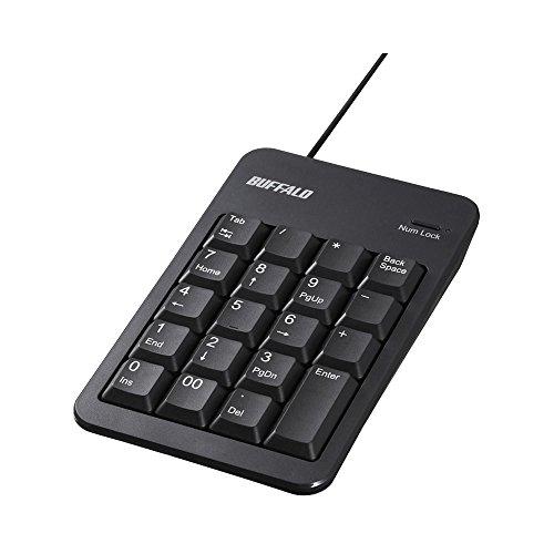 BUFFALO 有線テンキーボード Tabキー付き ブラック BSTK100BK