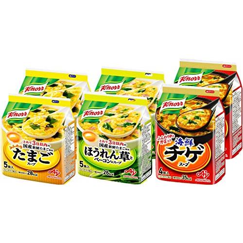 クノール フリーズドライスープ 28食セット(たまご10食・ほうれん草とベーコン10食・海鮮チゲ8食...