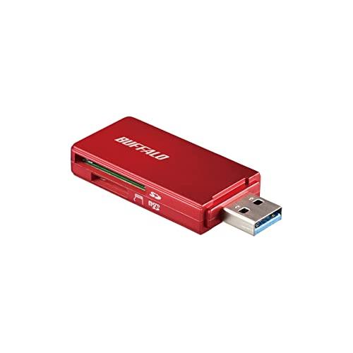 BUFFALO USB3.0 microSD/SDカード専用カードリーダー レッド BSCR27U3...