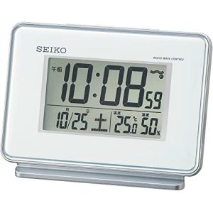 セイコー クロック 目覚まし時計 電波 デジタル 2チャンネル アラーム カレンダー 温度 湿度 表示 白 SQ767W SEIKO｜otogizakka