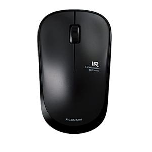 エレコム マウス ワイヤレス (レシーバー付属) Mサイズ 3ボタン IRセンサー 省電力 ブラック M-IR07DRBK