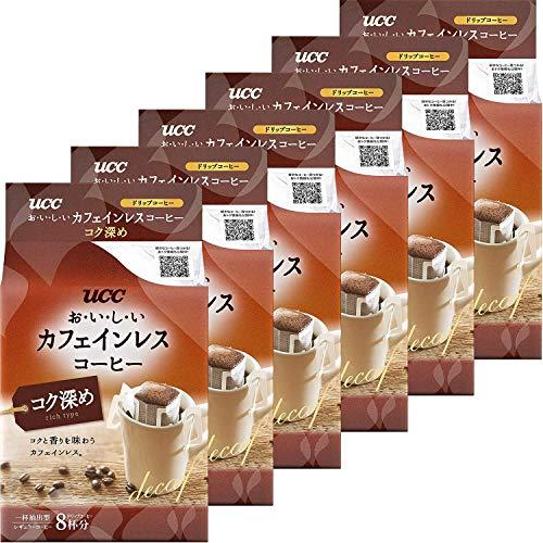 UCC おいしいカフェインレスコーヒー ドリップコーヒー コク深め 8P ×6個 レギュラー(ドリッ...
