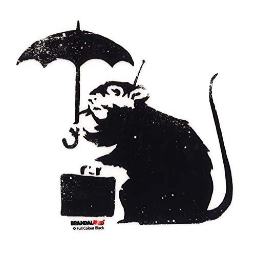 ゼネラルステッカー ブランダライズド BANKSY Umbrella Rat ステッカー 透明素材 ...