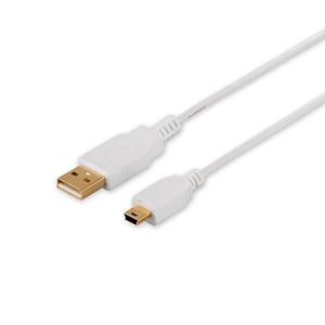 iBUFFALO USB2.0ケーブル (A to miniB) スリムタイプ ホワイト 0.5m BSUAMNSM205WH｜otogizakka